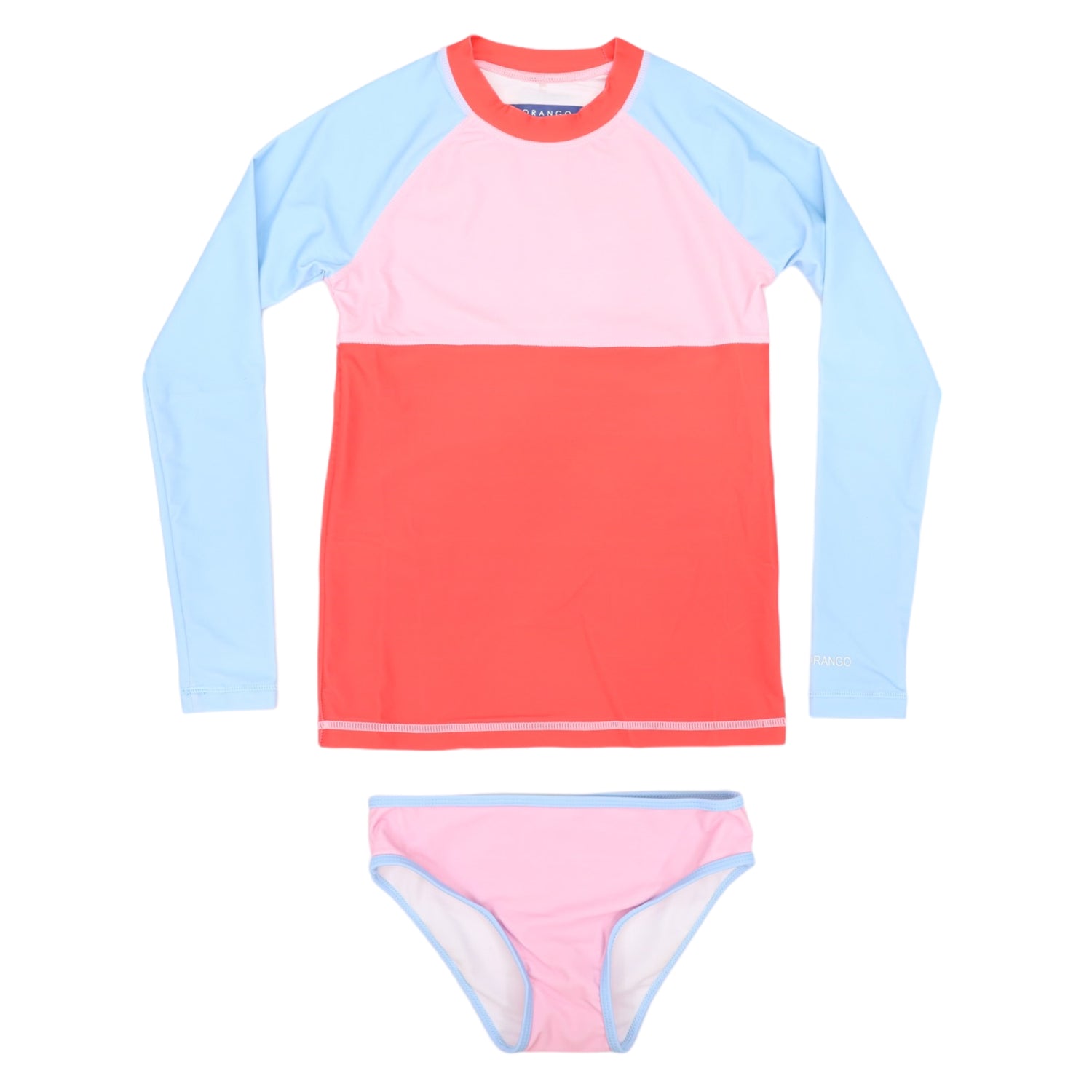 Contrast Swim Suntop Set Pink