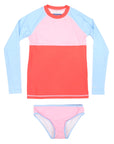Contrast Swim Suntop Set Pink