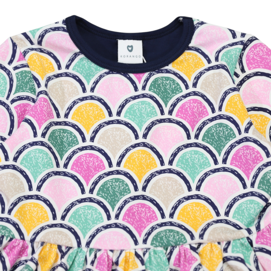 Cotton Arch Print Dress Green