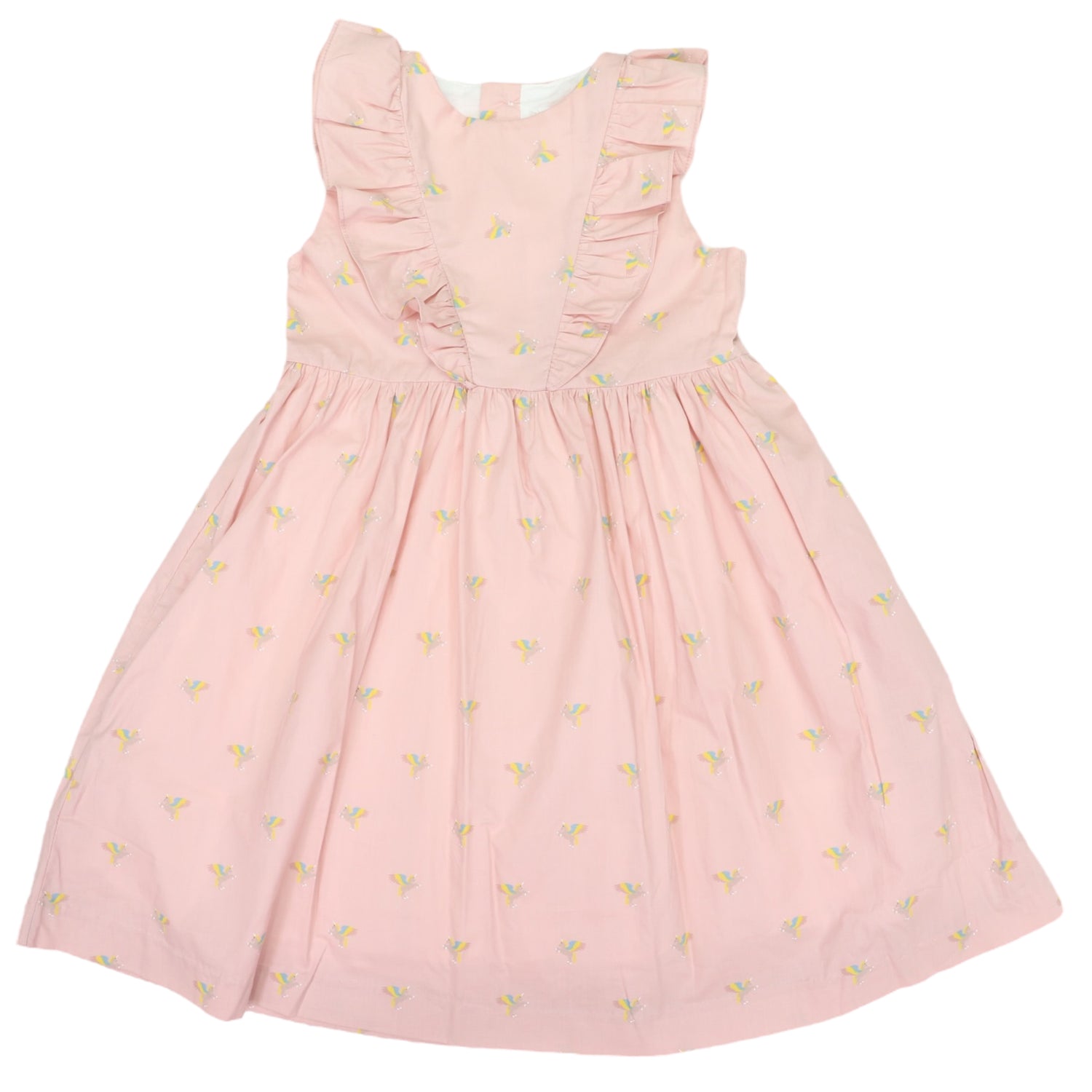 Unicorn Frill Cotton Poplin Frill Dress Dusty Pink