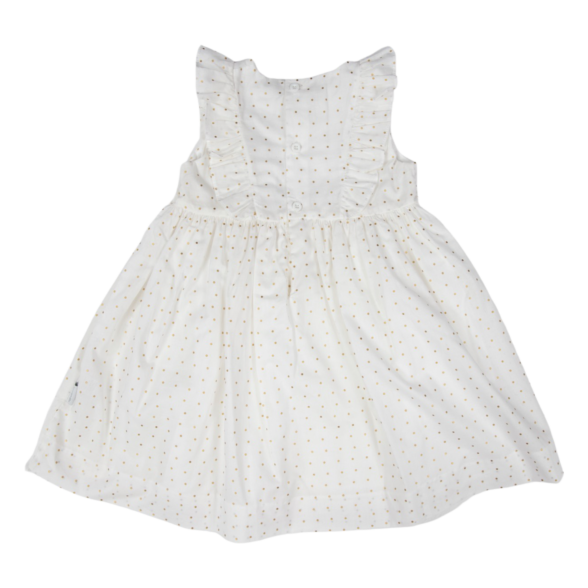 Springtime Frill Woven Dress White