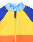 Colour Block Zip Rash Suit