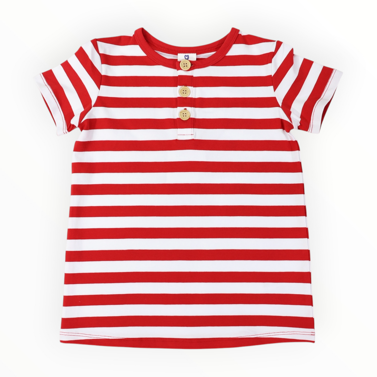 Girls Henley Tee Red