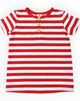 Girls Henley Tee Red