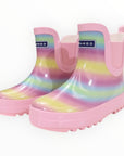 Glitter Rainbow Short Gumboot Pink