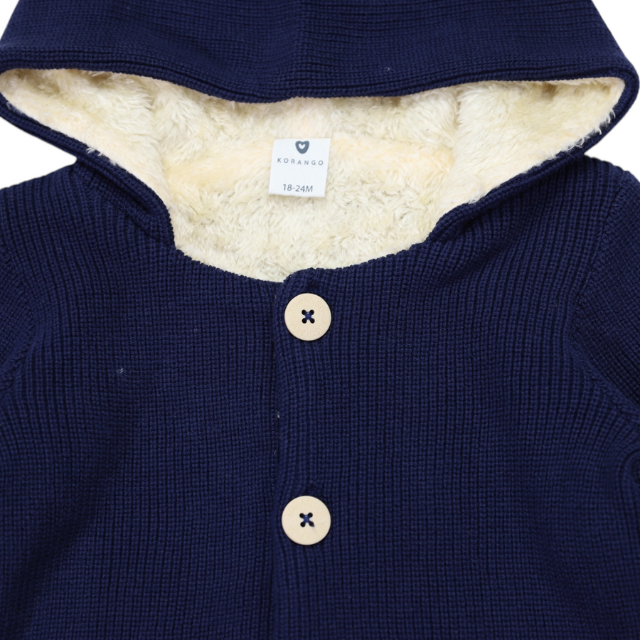 Lined Knit Jacket Navy
