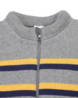 Padded Knit Striped Vest with Zip Charcoal