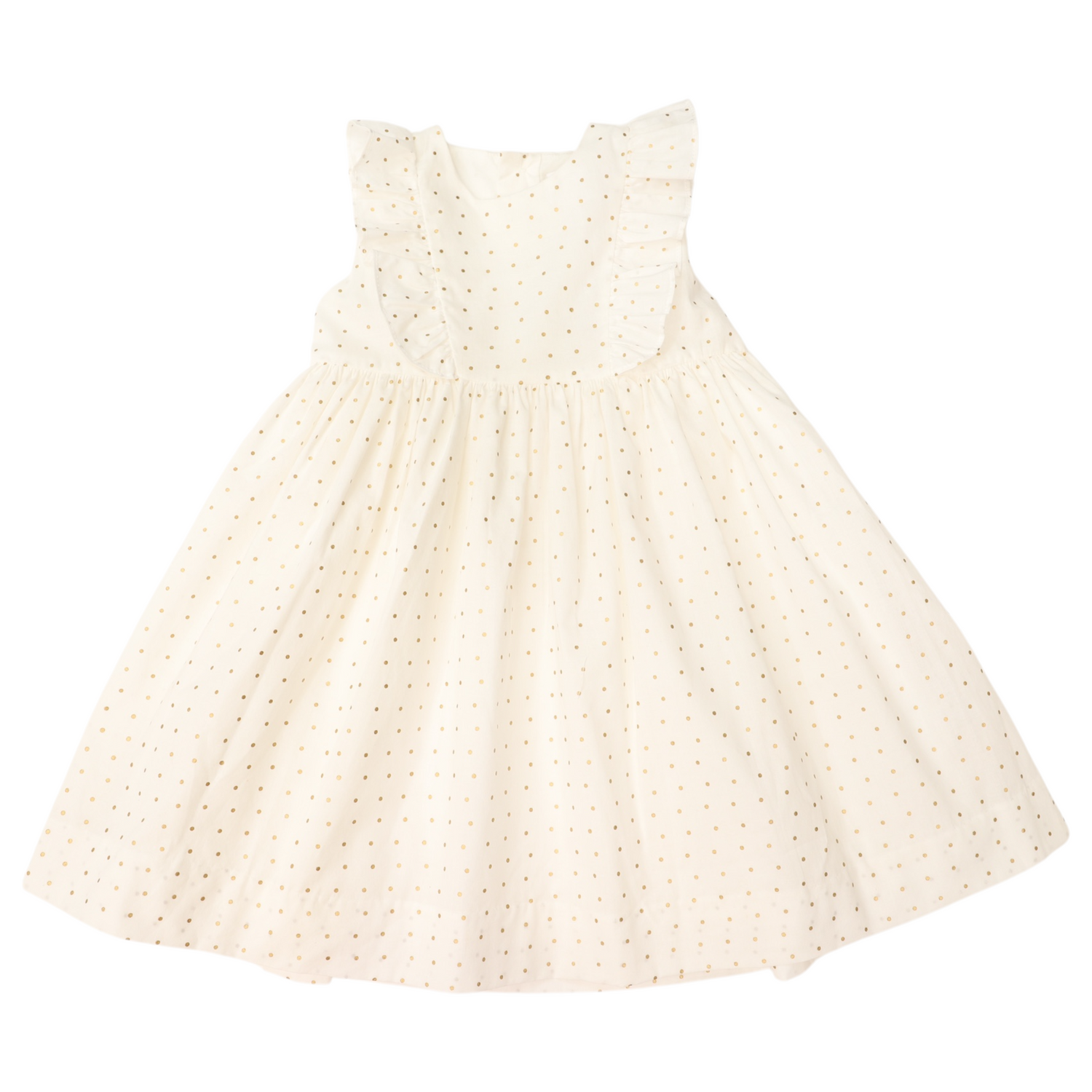Springtime Frill Woven Dress White