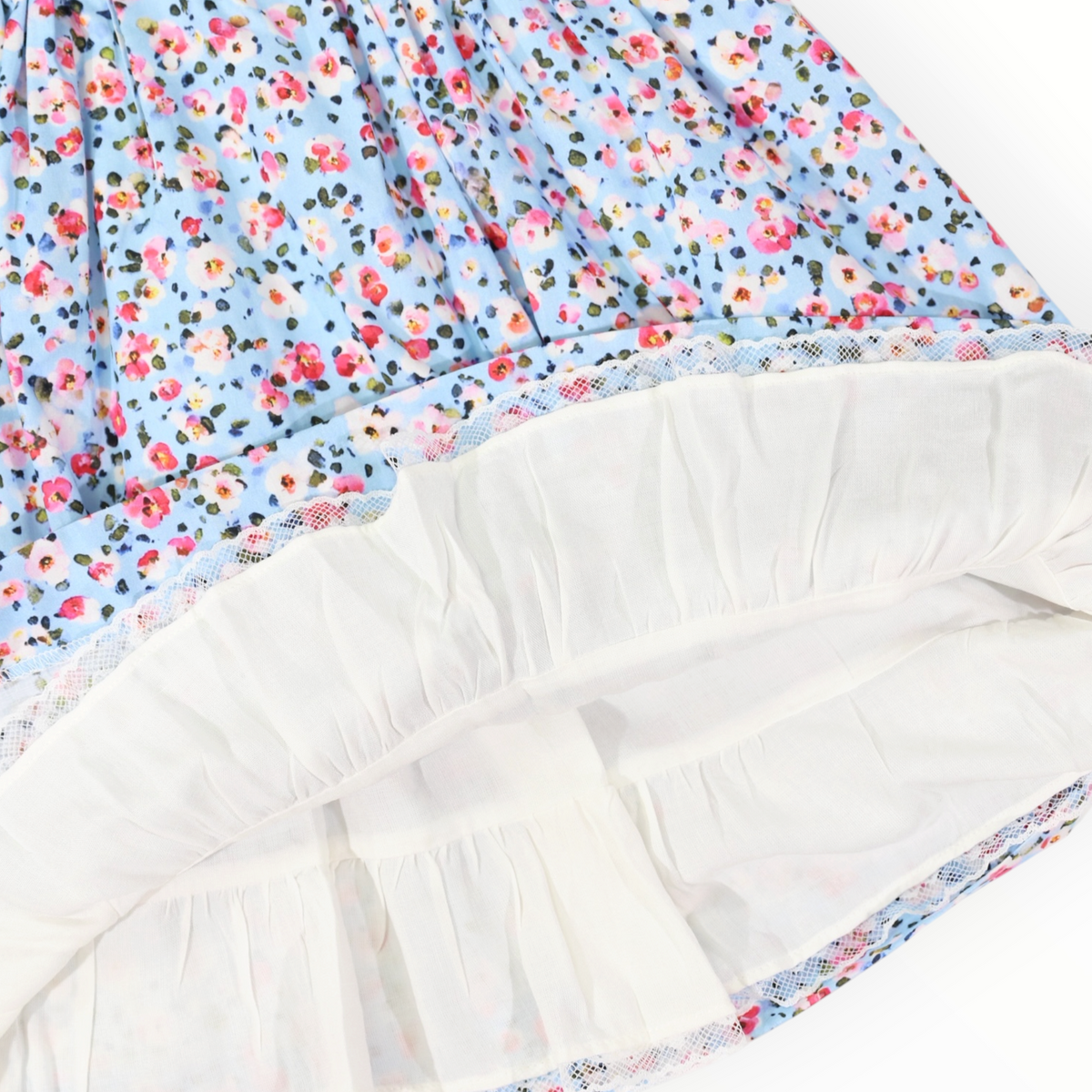 Floral Smocked Dress Blue