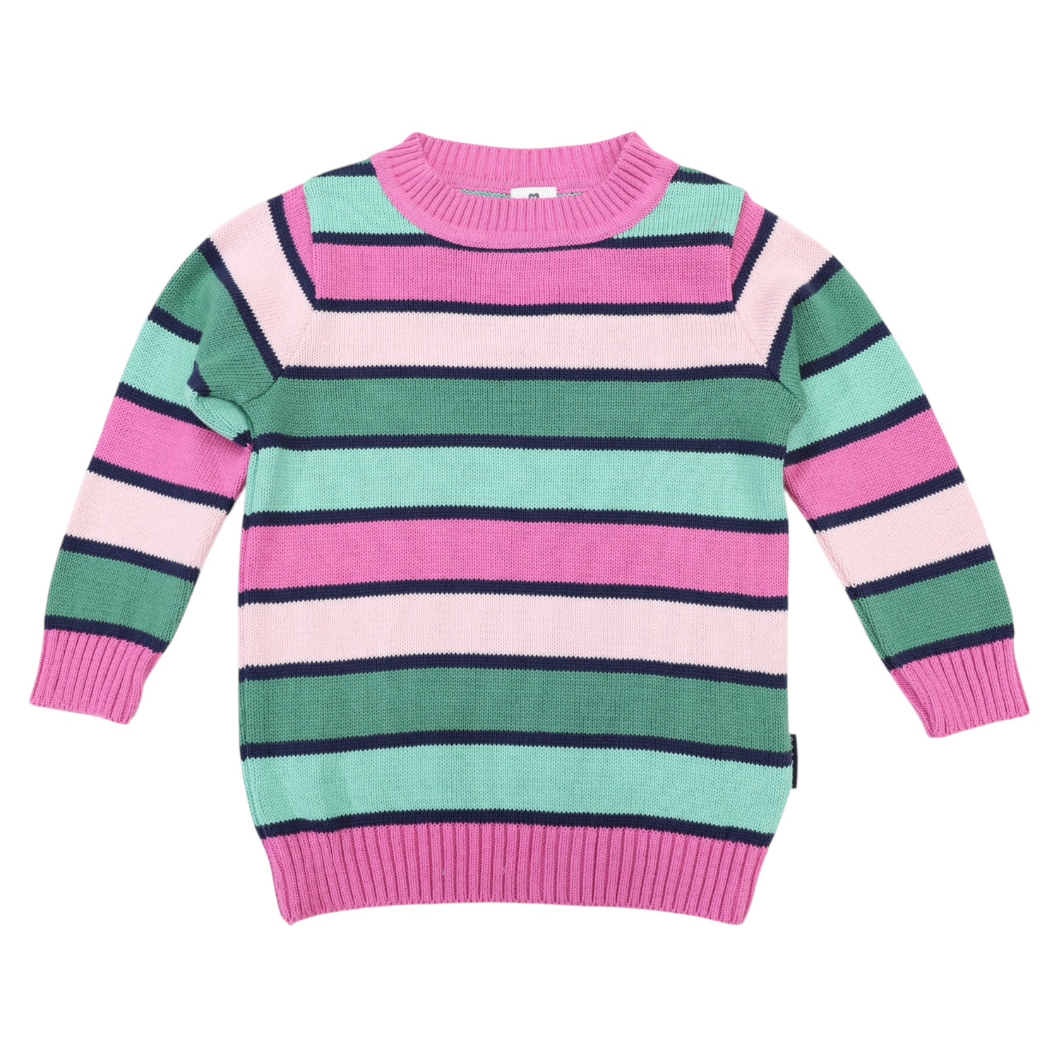Long Striped Sweater Green