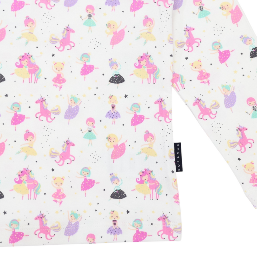 Dancing Unicorn Frill Print Tee Cream
