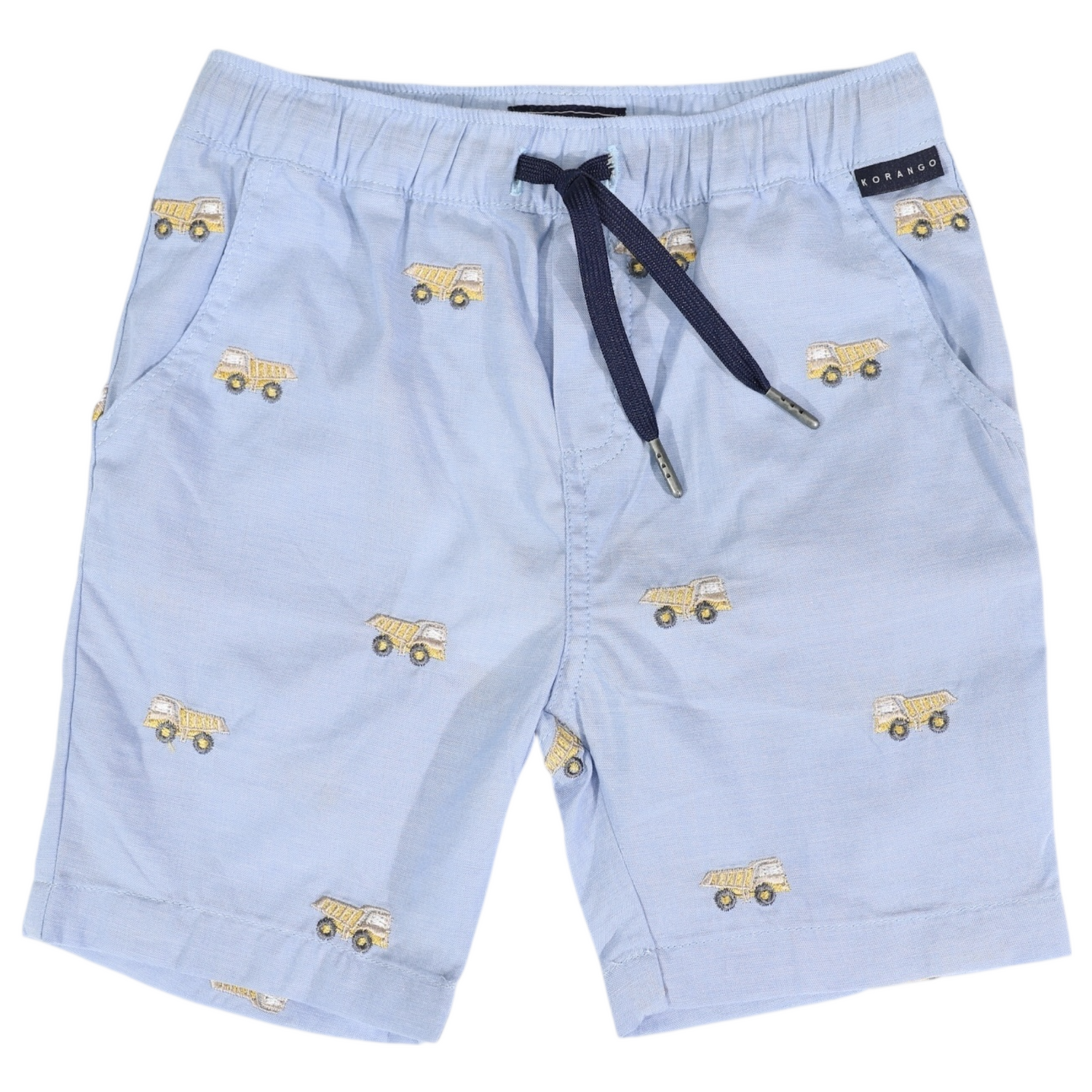 Embroidered Truck Chambray Short Light