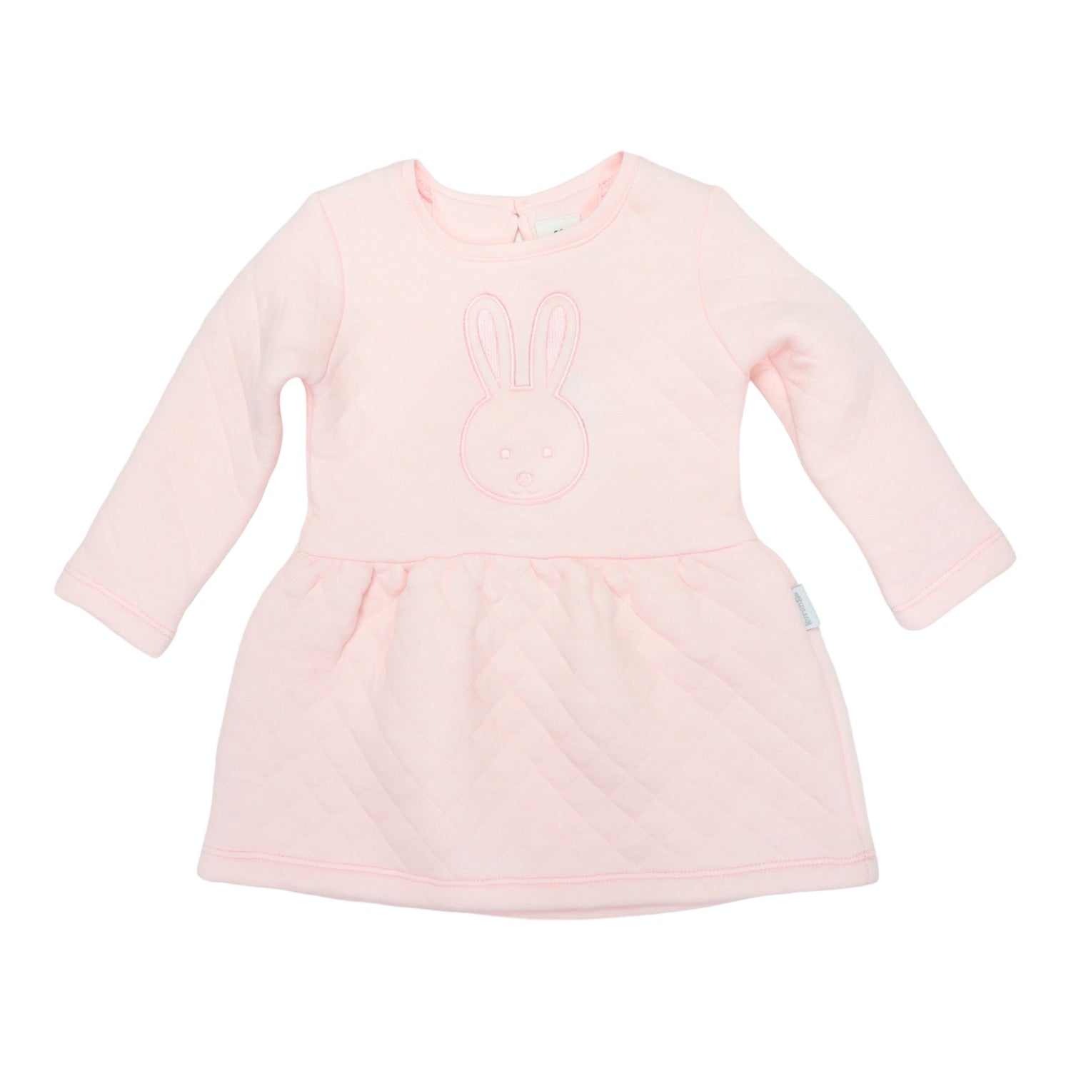 Quilted Dress with Bunny Applique Pink