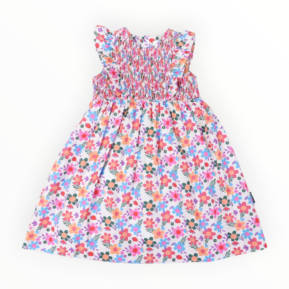 Smocked Bold Floral Dress
