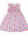 Smocked Bold Floral Dress