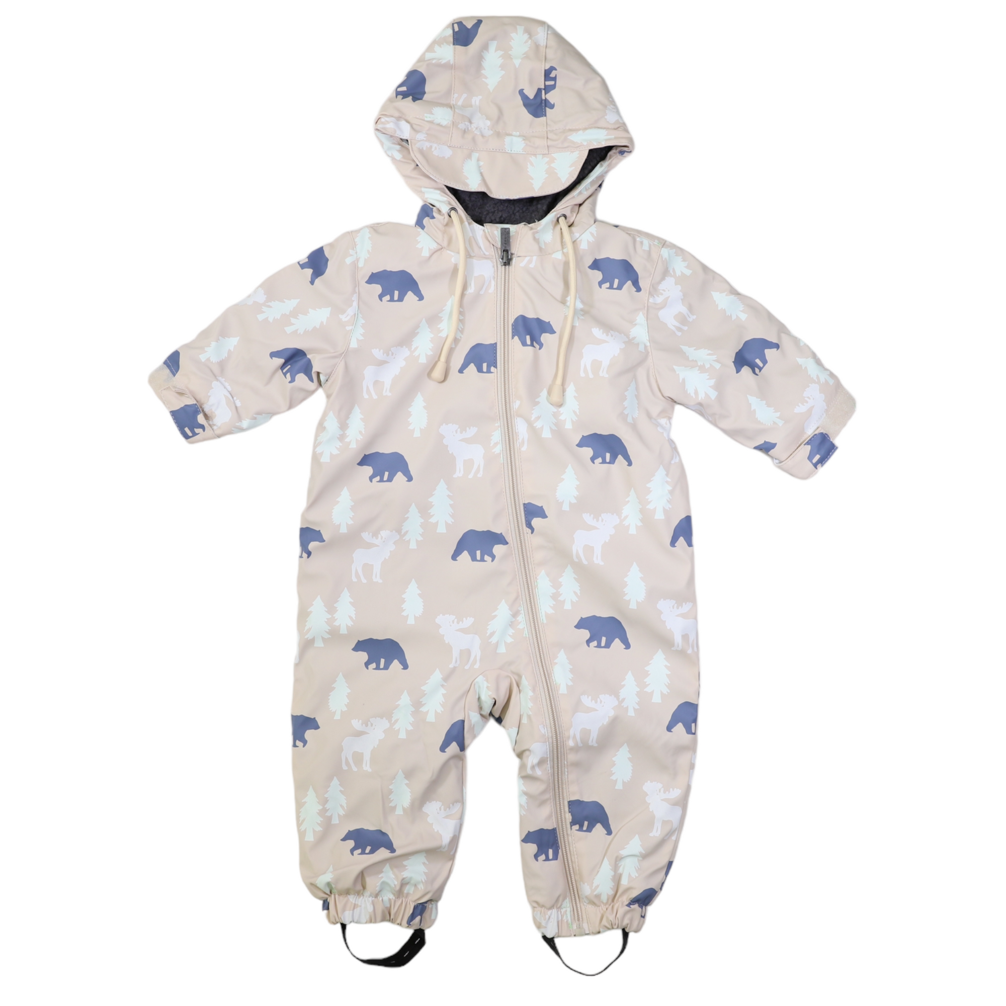 Bear Colour Change Sherpa Lined Zip Rain Suit Tapioca