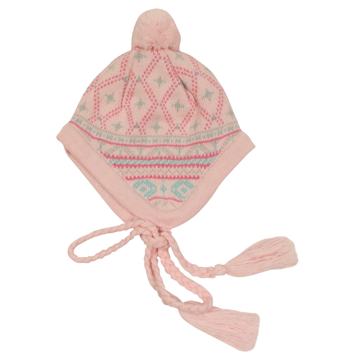 Pattern Knit Beanie Pink