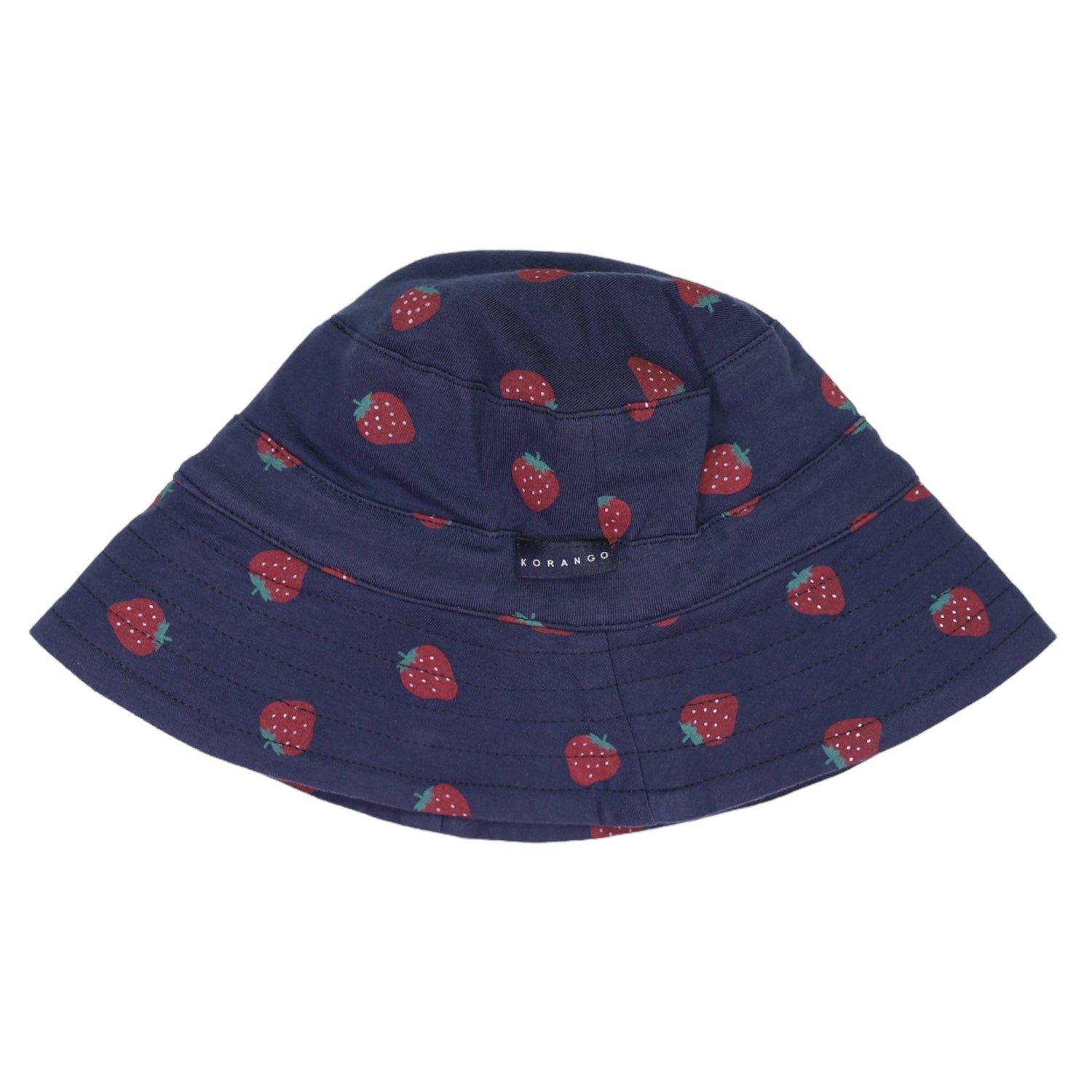 Strawberry Print Sun Hat Navy