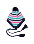 Striped Lined Knit Beanie Blue