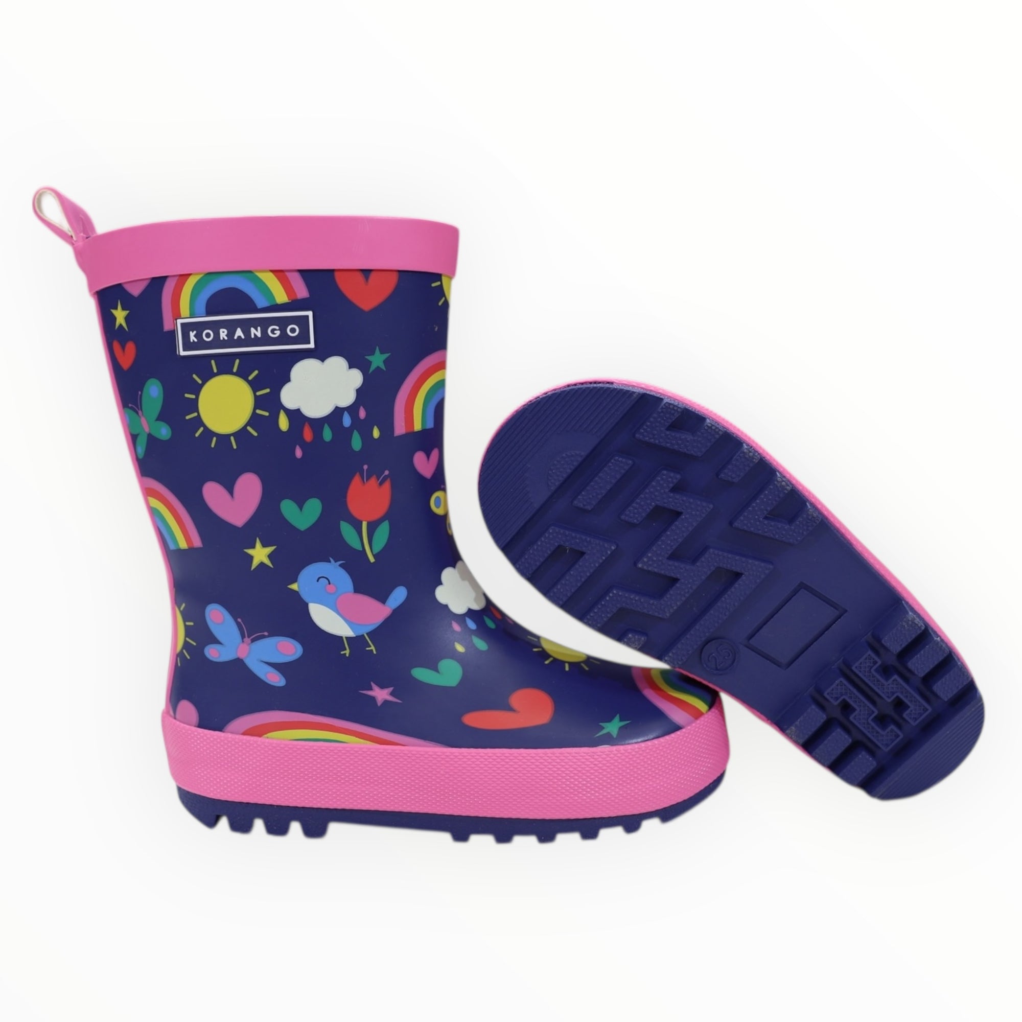 Spring Rainbow Gumboot Navy