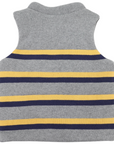 Padded Knit Striped Vest with Zip Charcoal