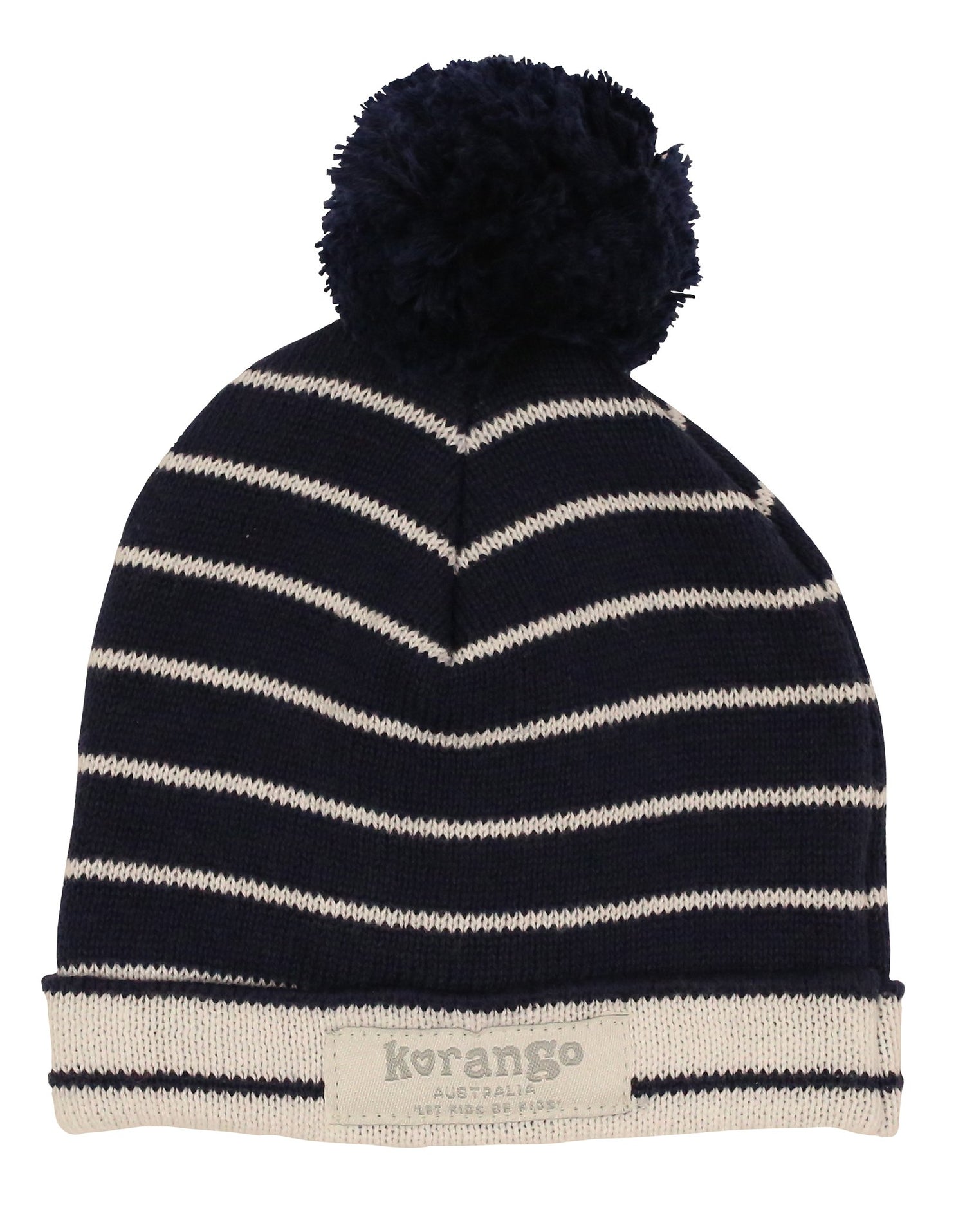Little Rocket Striped Beanie Navy