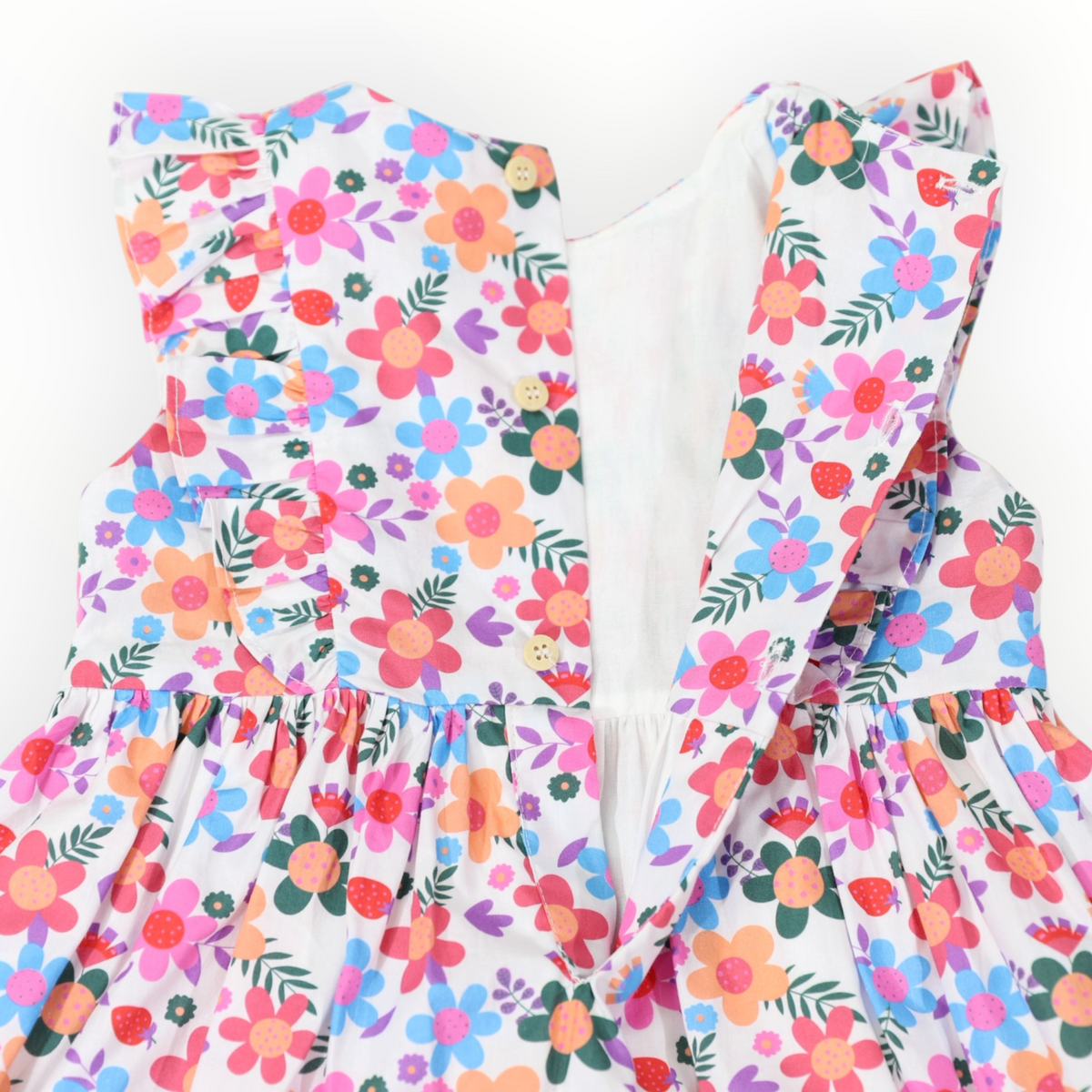 Smocked Bold Floral Dress