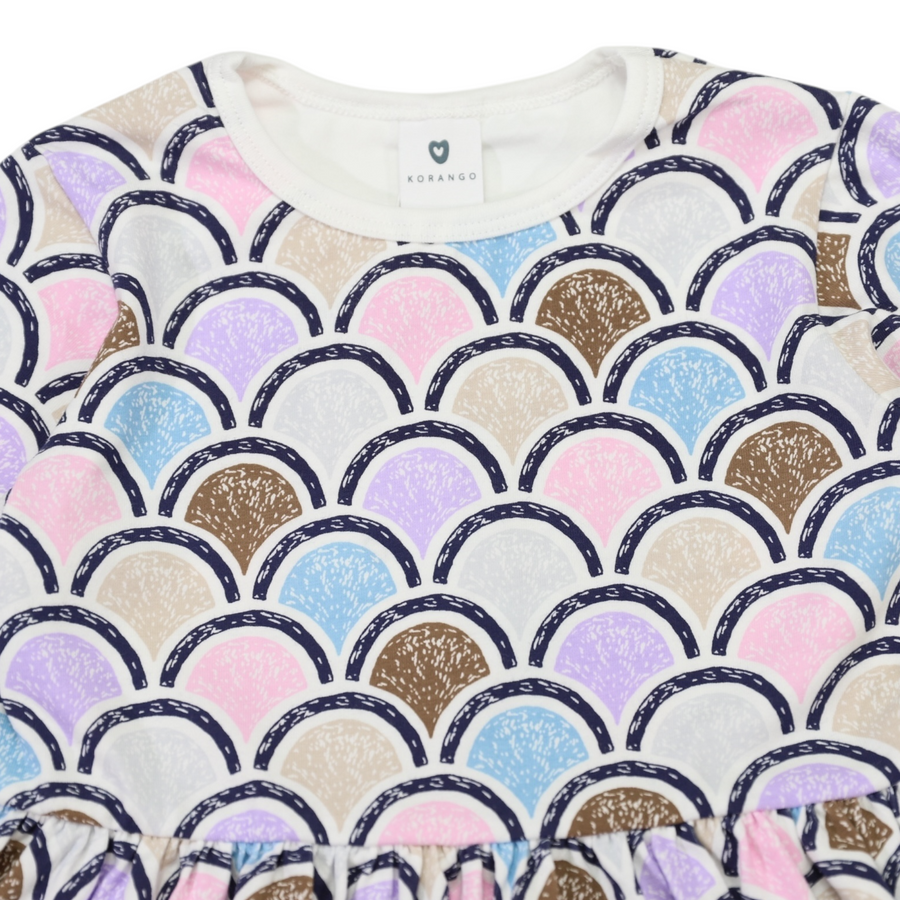 Cotton Arch Print Dress Blue