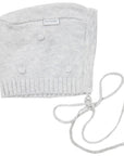 Knit Bonnet with Polkadot Grey