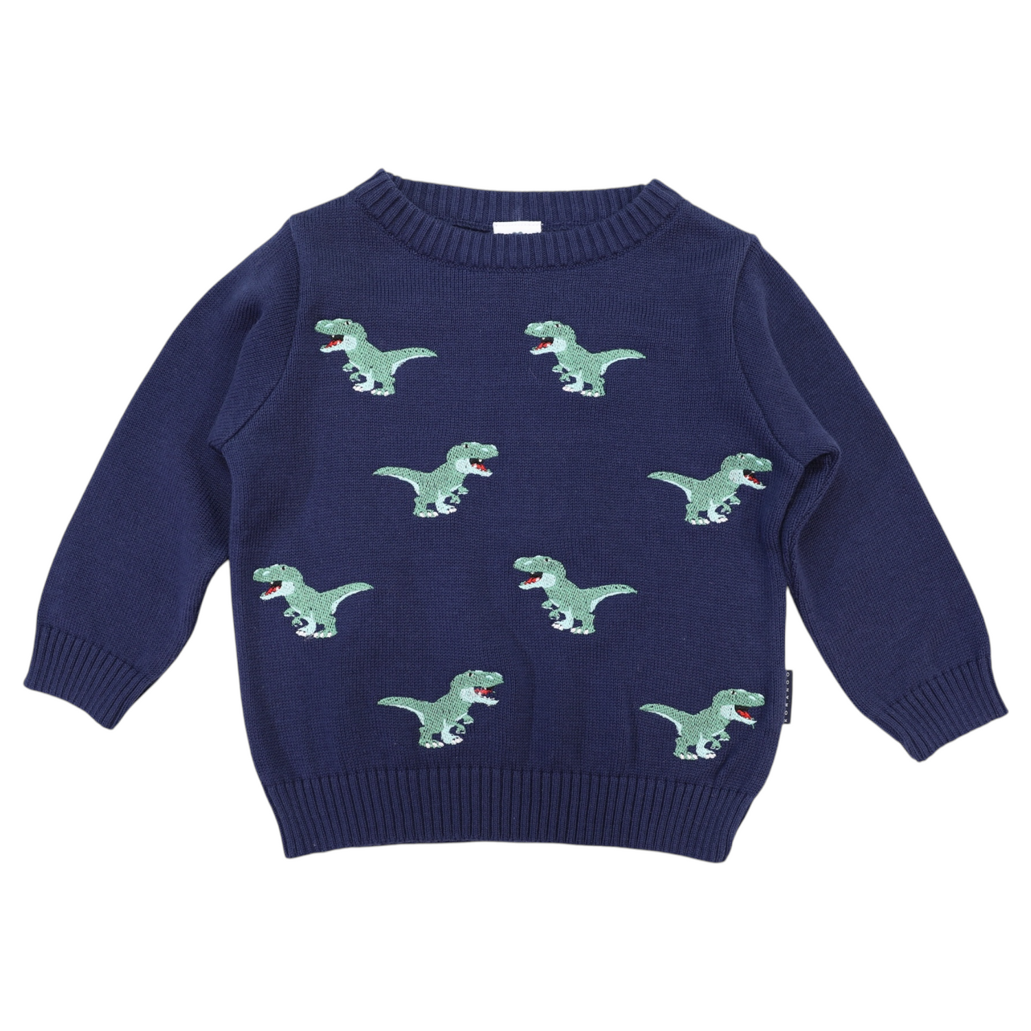 T-REX Embroidered Knit Sweater Navy
