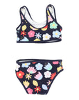 Flower Swim Crop Set Navy