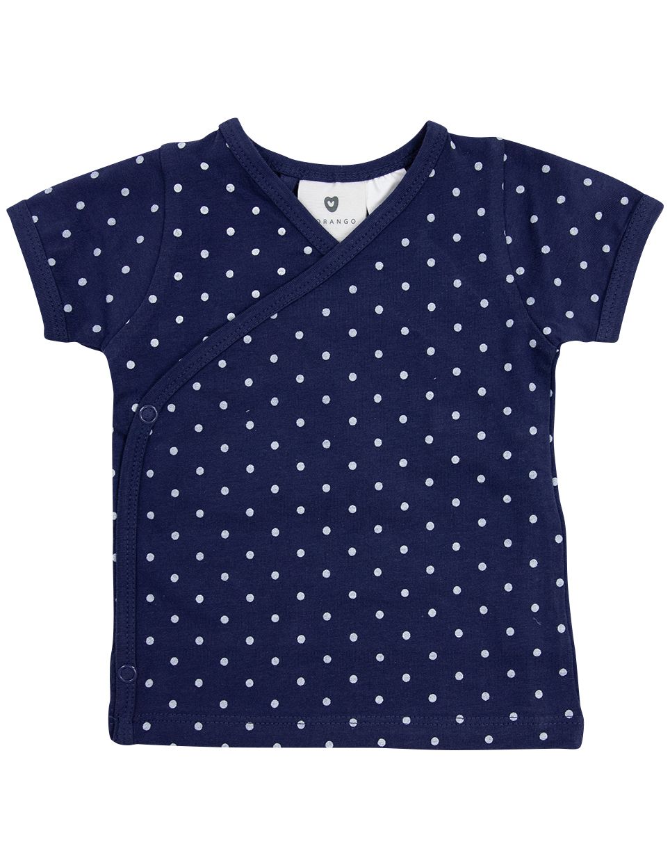 Organic Cotton Short Sleeve Top Pink Navy Spot