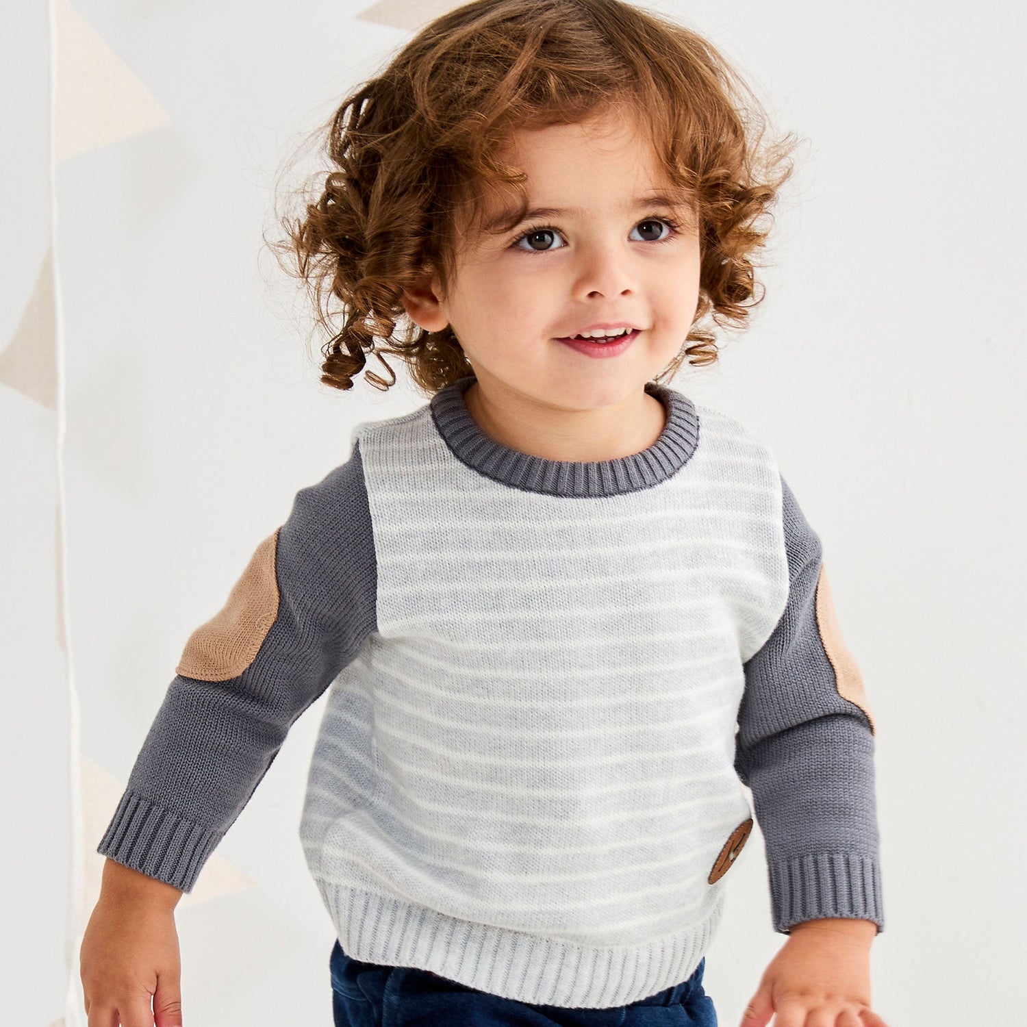 Stripe Knit Sweater Grey