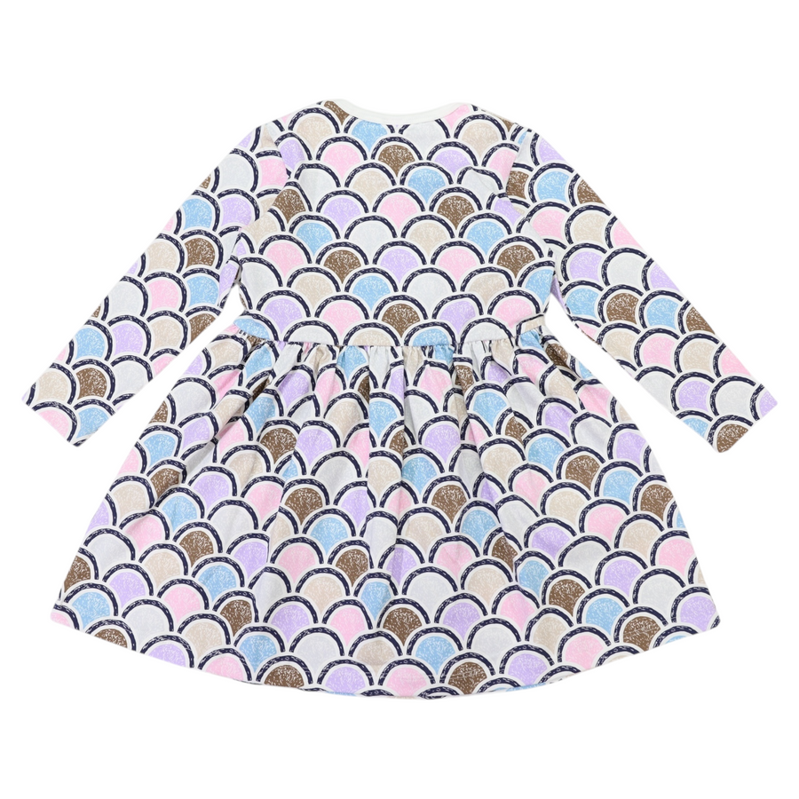Cotton Arch Print Dress Blue