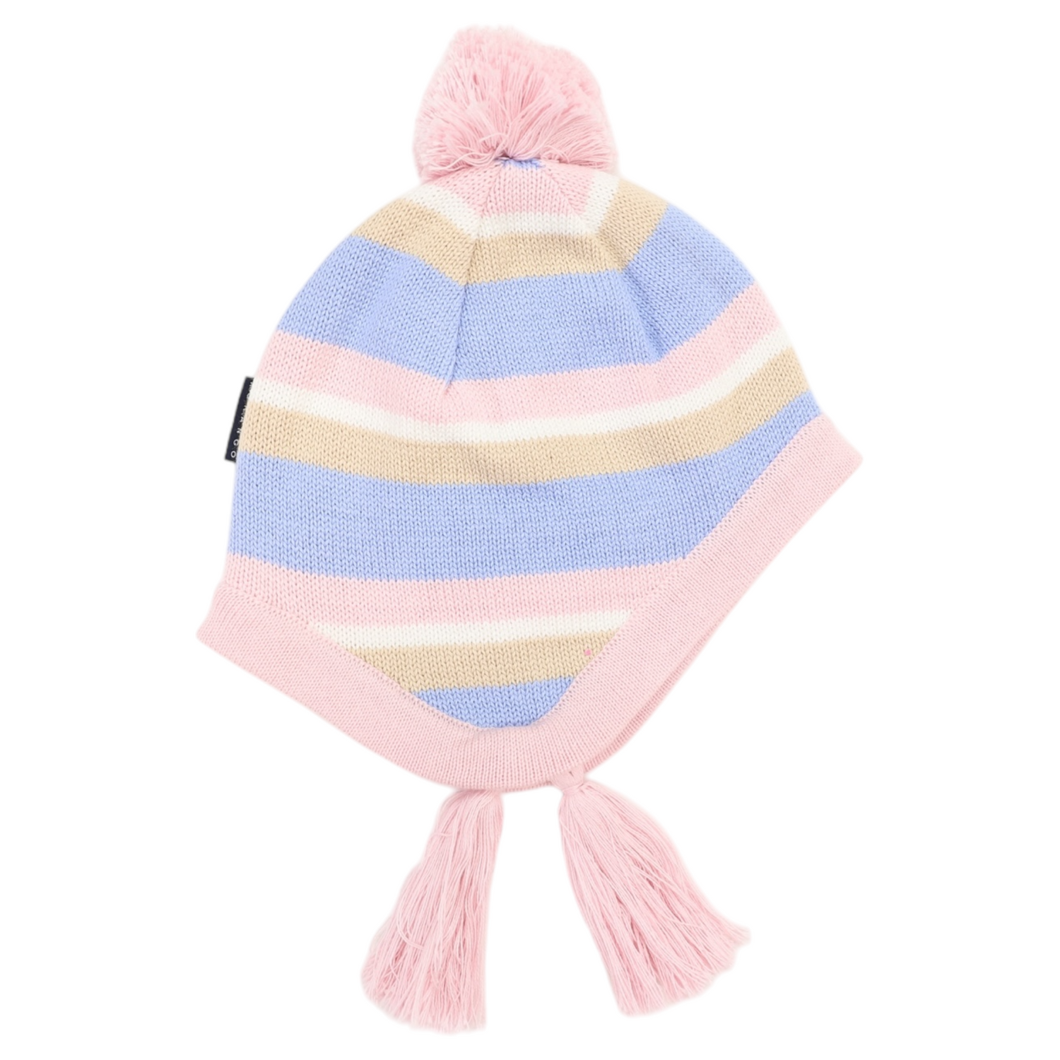 Stripe Knit Beanie Blue