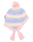 Stripe Knit Beanie Blue