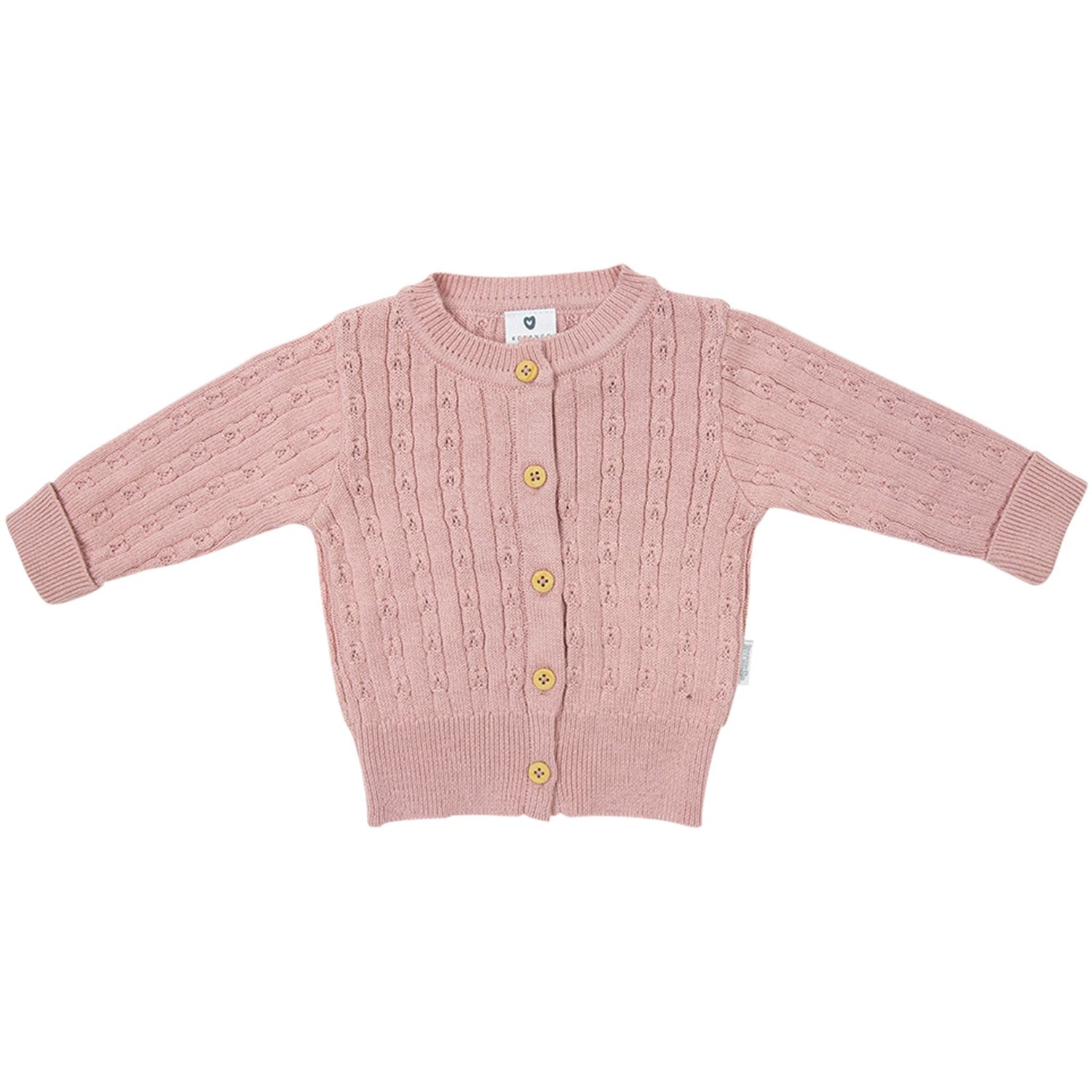 Fine Cable Cardigan Pink