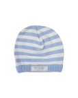 Striped Knit Beanie Baby Blue & White