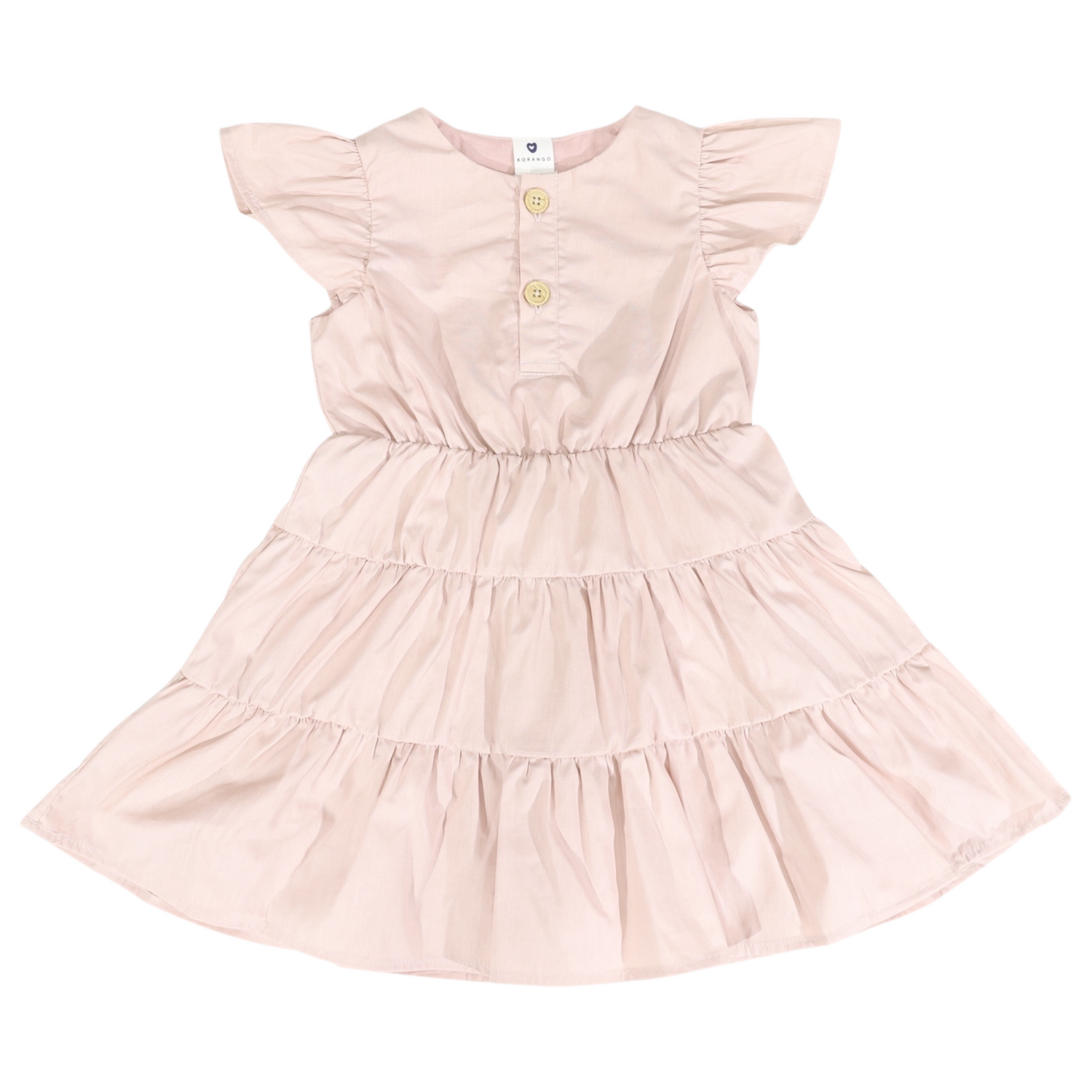 Tiered Cotton Lawn Dress Dusty Pink
