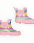 Glitter Rainbow Short Gumboot Pink