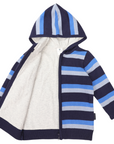 Lined Knit Jacket Blue Stripe