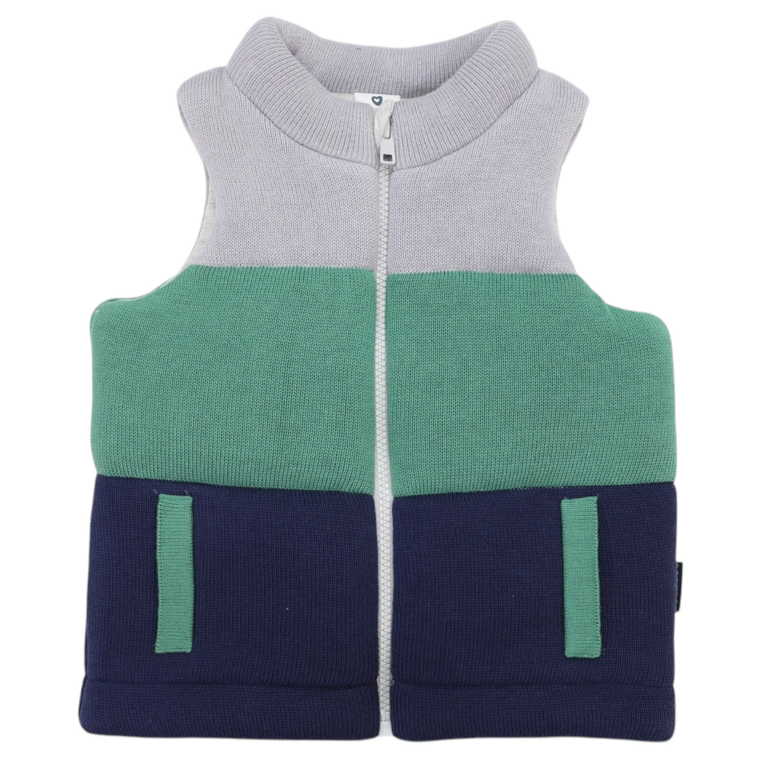 Padded Knit Vest Green