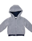 Lined Sherpa Zip Jacket Grey