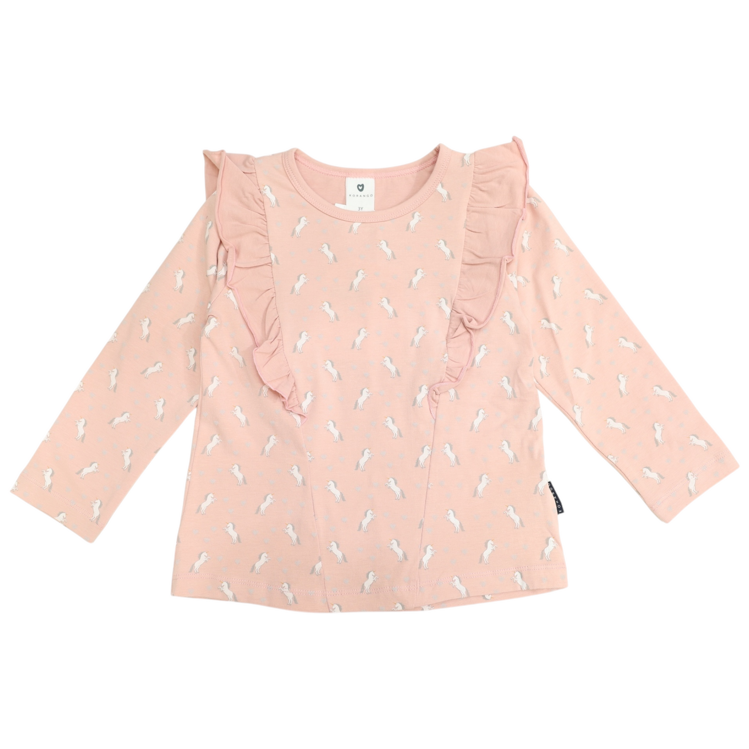 Frill Unicorn Top Dusty Pink