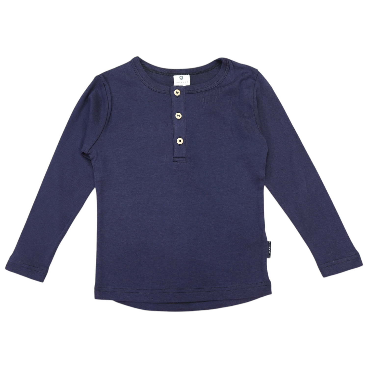 Cotton Modal Henley Top Navy