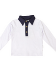 Long Sleeve Top with Collar White