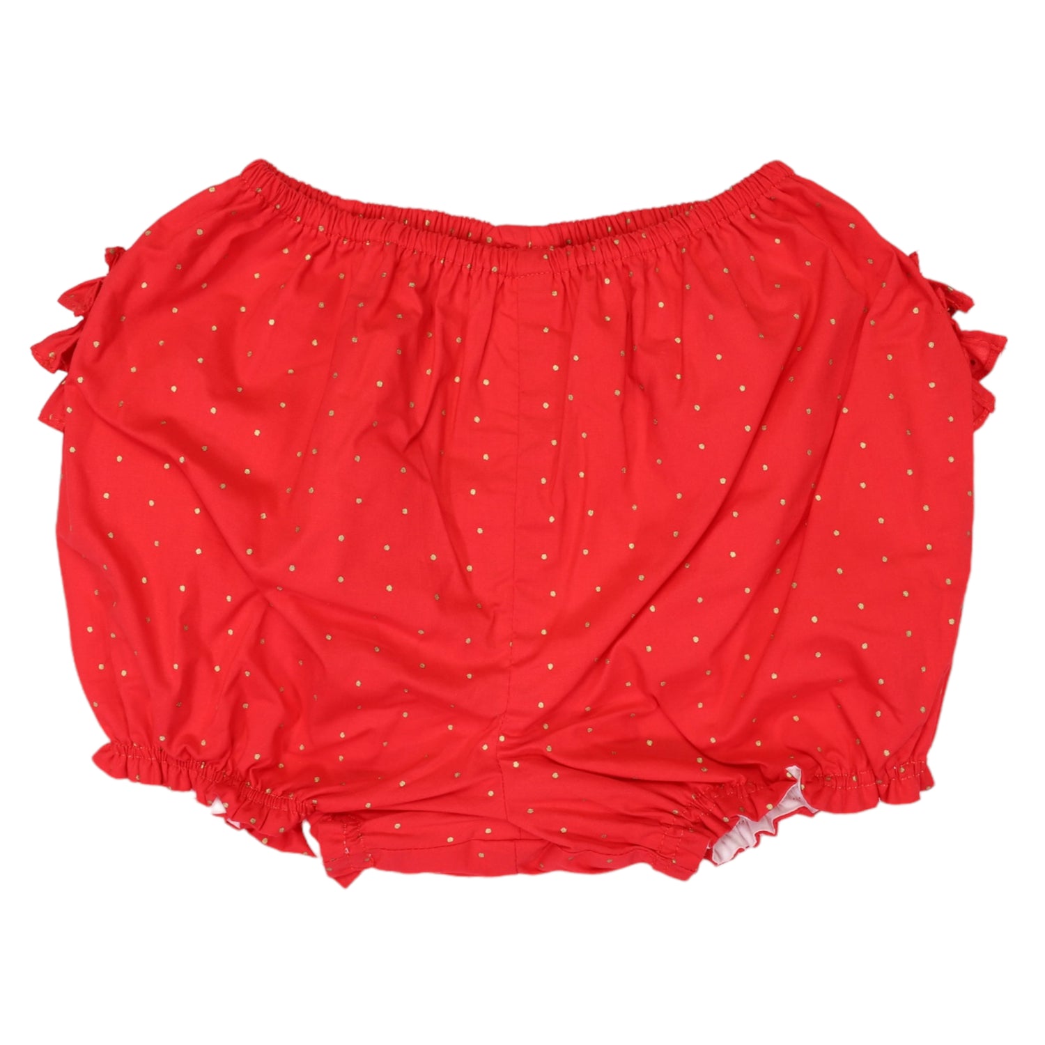 Gold Spot Frill Shorts Red