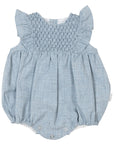 Smocked Blue Sunsuit