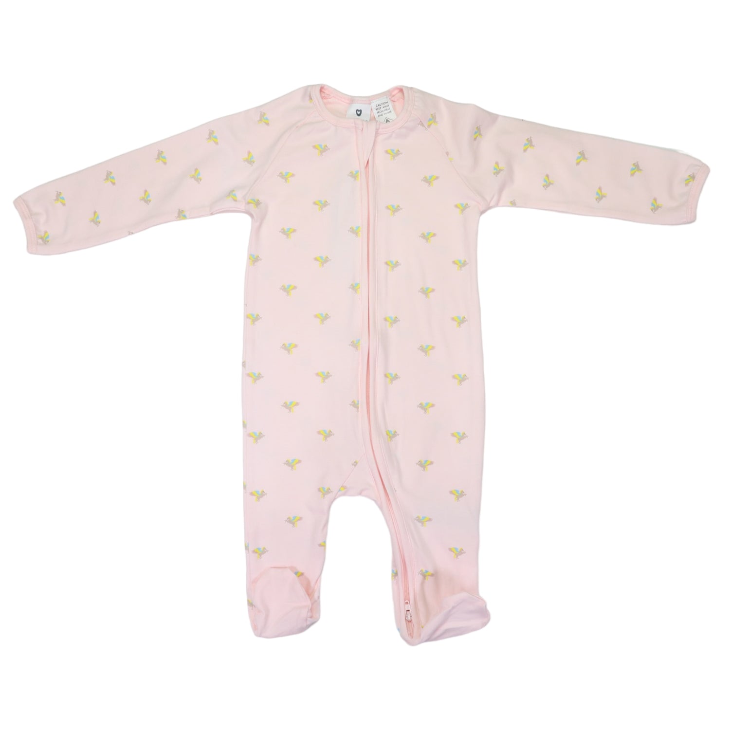 Unicorn Zip Long Sleeve Romper Light Pink