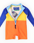 Colour Block Zip Rash Suit